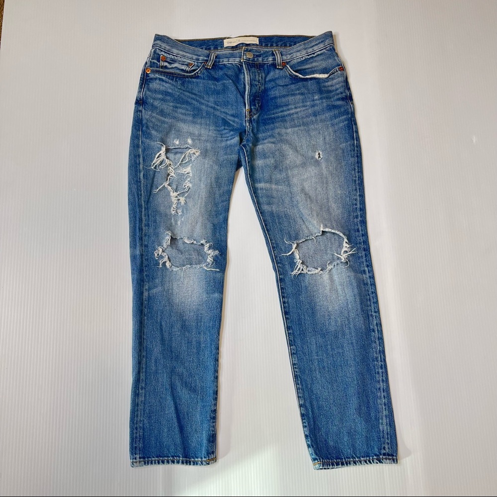 Gap relaxed boyfriend oversized ripped jeans